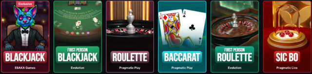 Menace table games